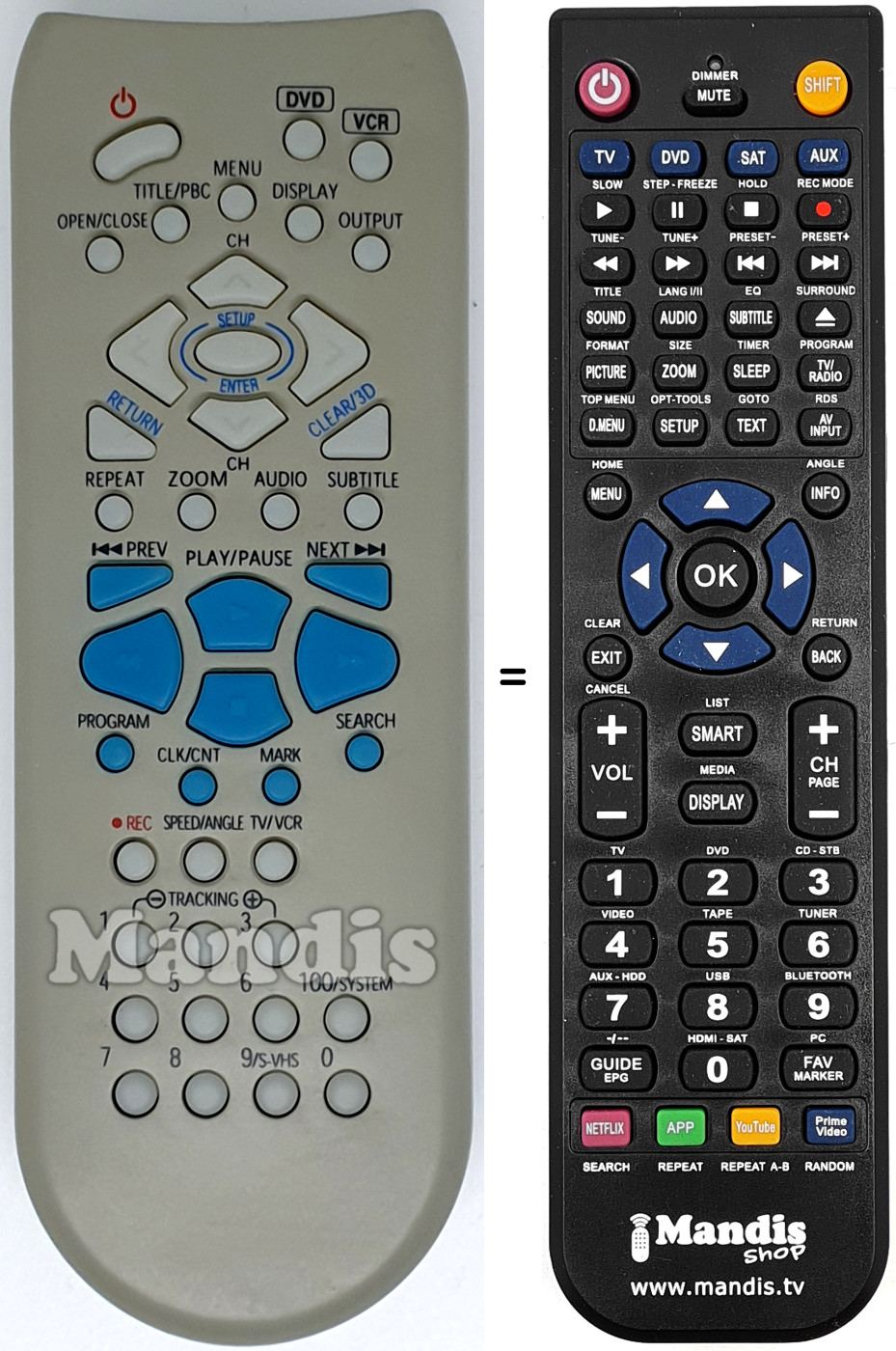 Mando a distancia equivalente REMCON1579