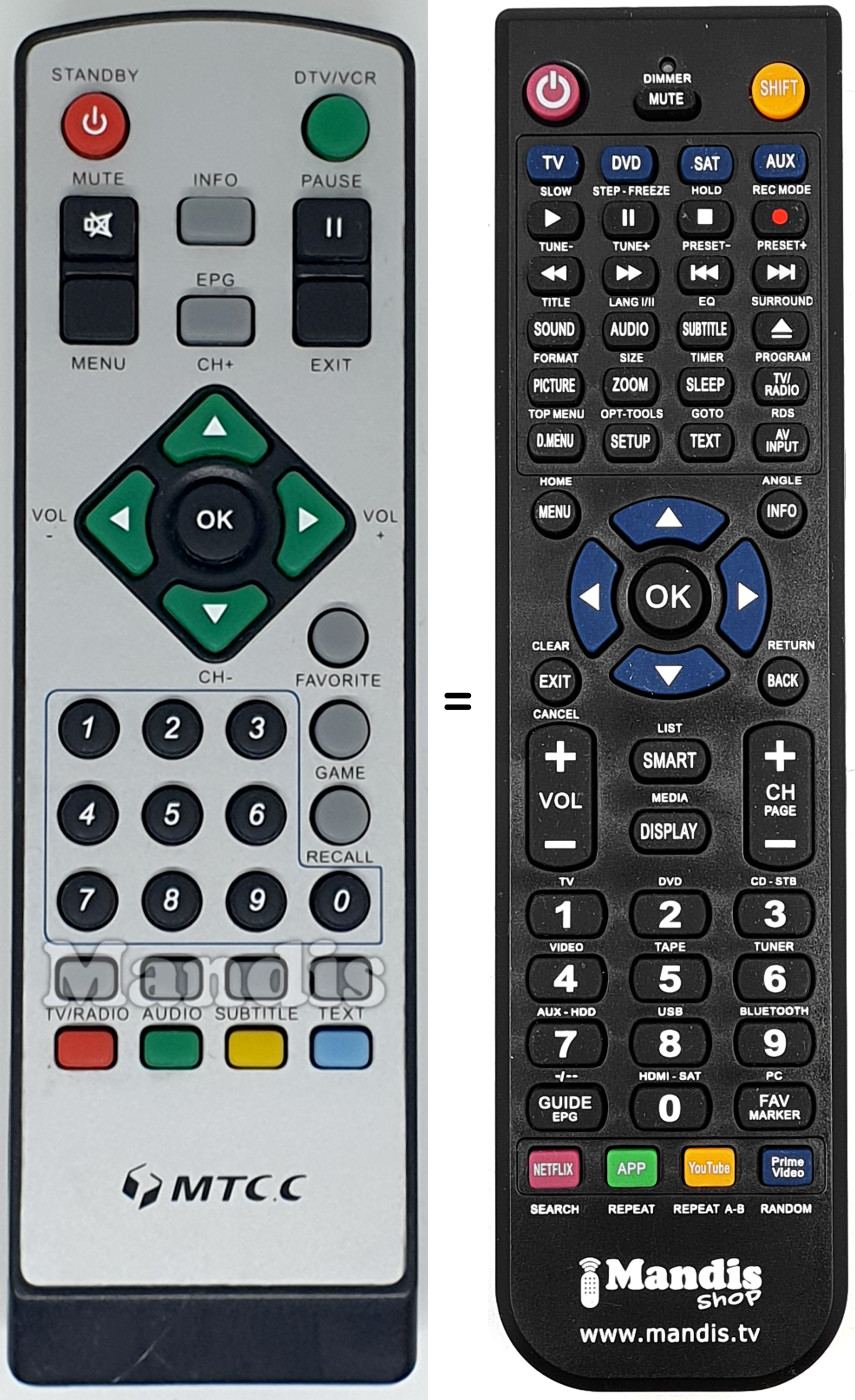 Replacement remote control KT6222-003