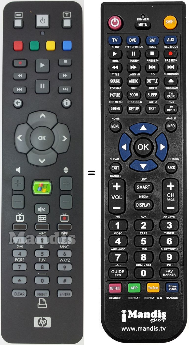 Télécommande équivalente RC131461900