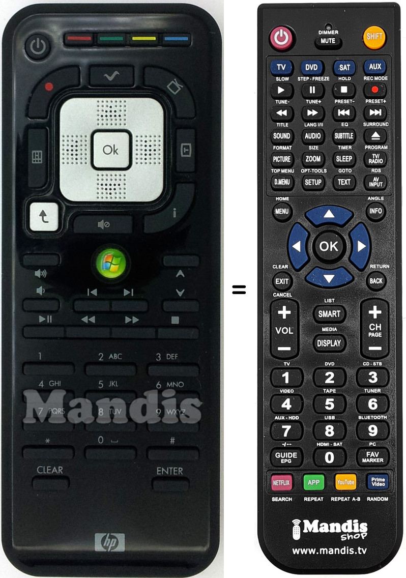 Télécommande équivalente RC2234304-01B