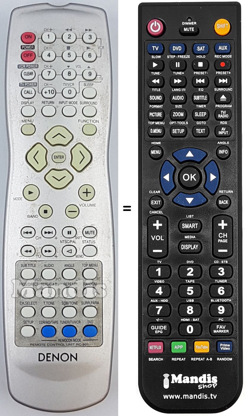 Télécommande équivalente Denon RC-901