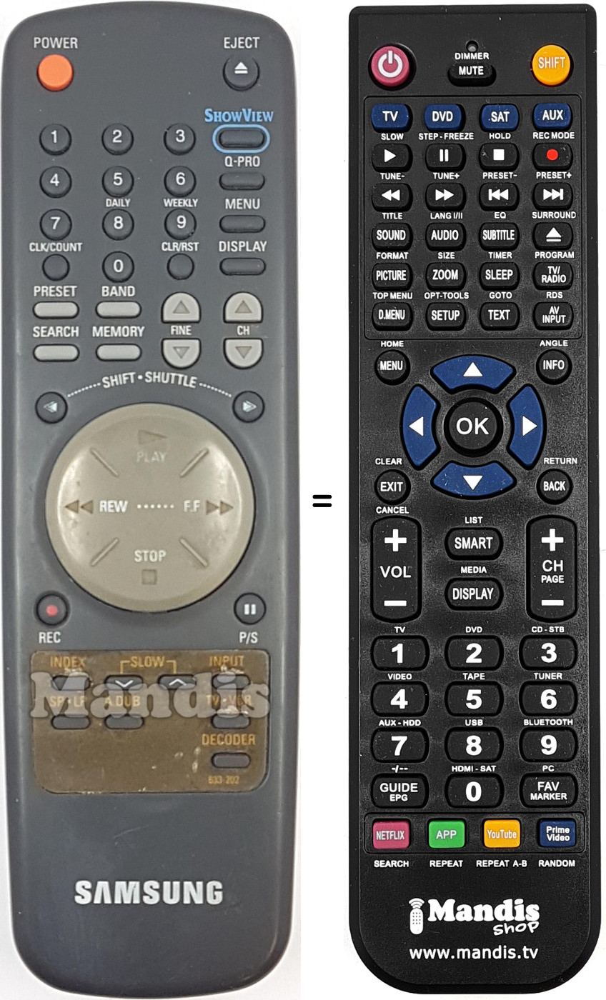 Mando a distancia equivalente 633-202
