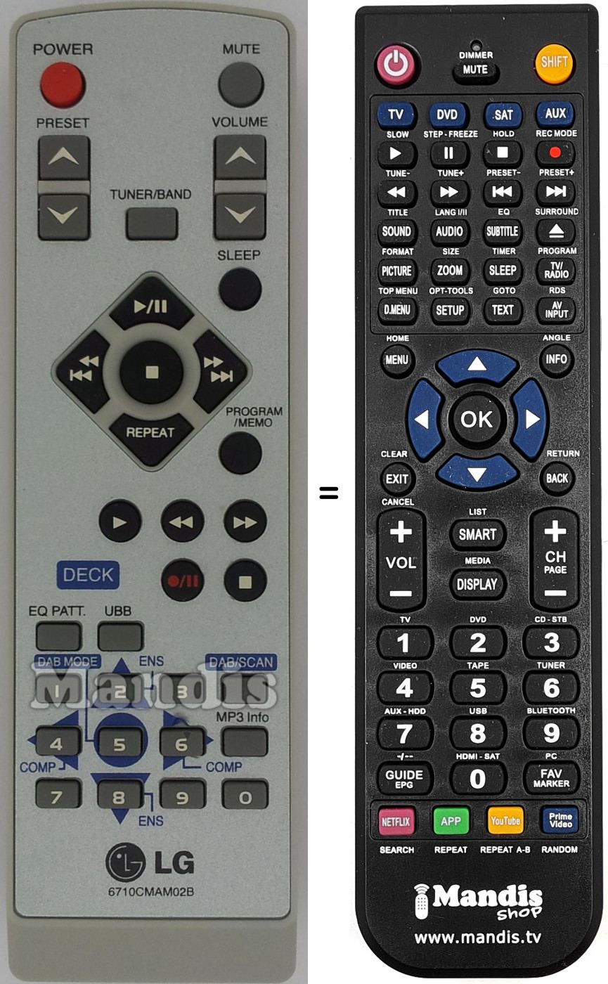 Mando a distancia equivalente 6710CMAM02B