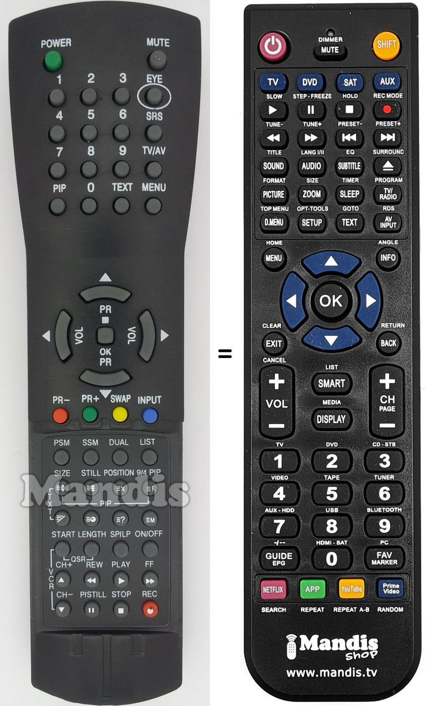 Mando a distancia equivalente 6710V0007A