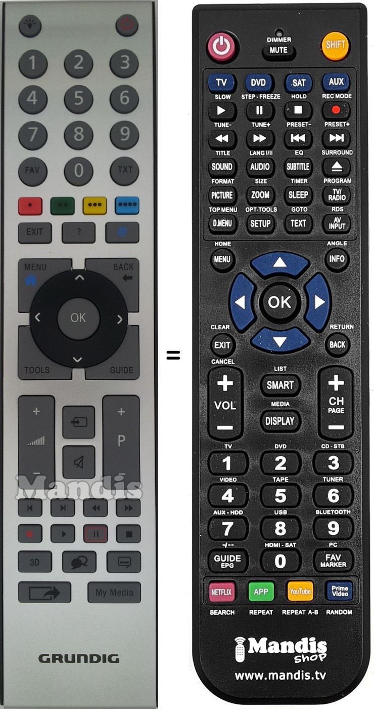 Mando a distancia equivalente Grundig 759551787500