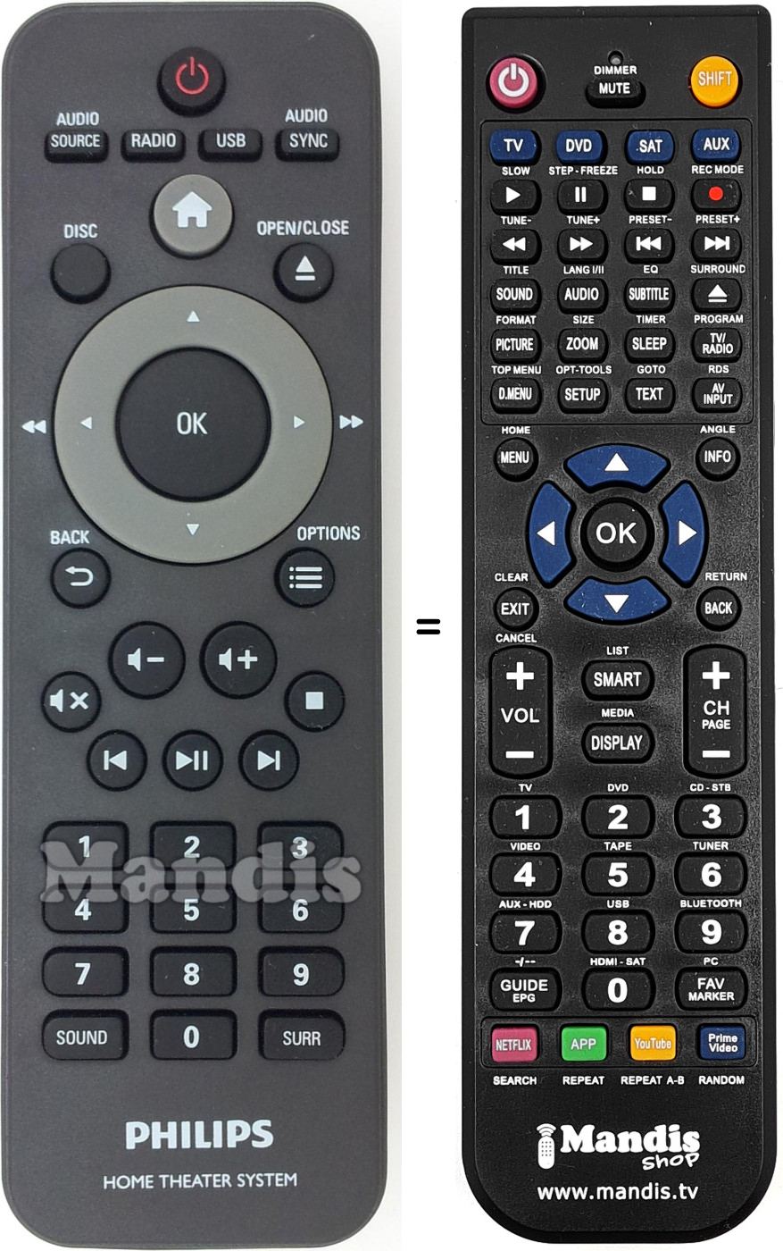Télécommande équivalente Philips 996580009131