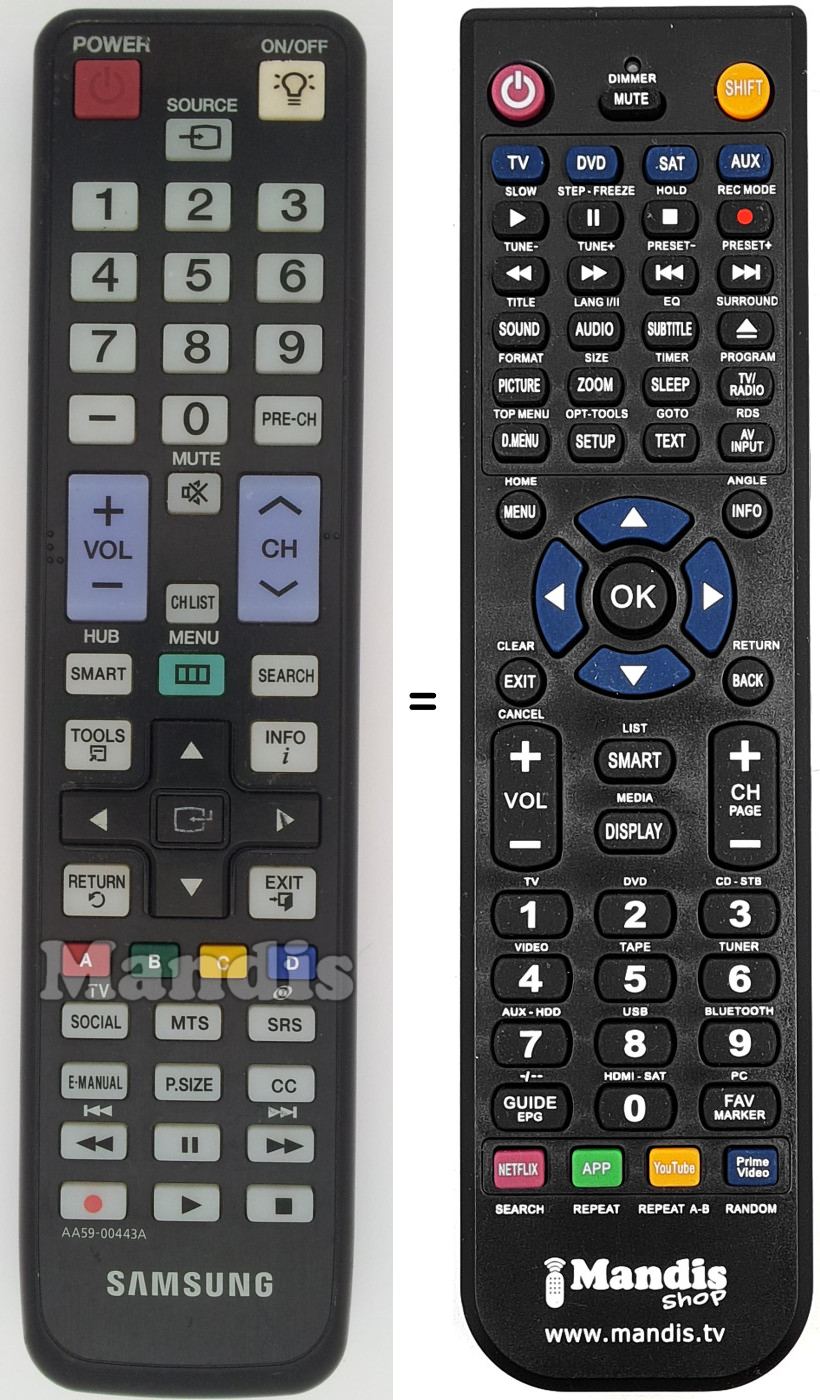 Mando a distancia equivalente AA59-00443A