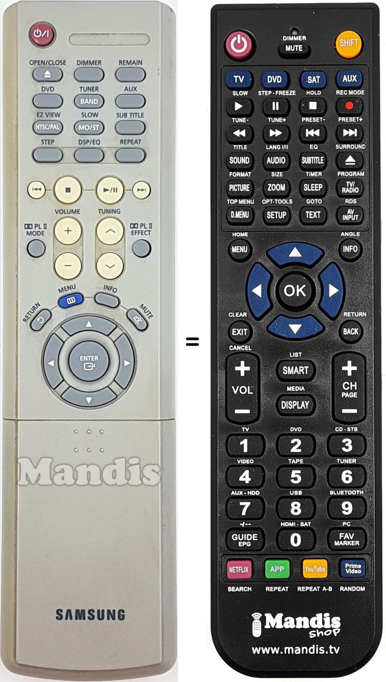 Mando a distancia equivalente AH59-01323M