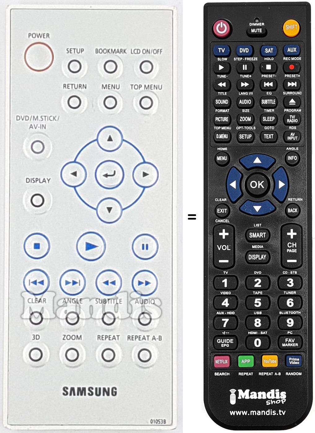 Mando a distancia equivalente Samsung AH5901053B