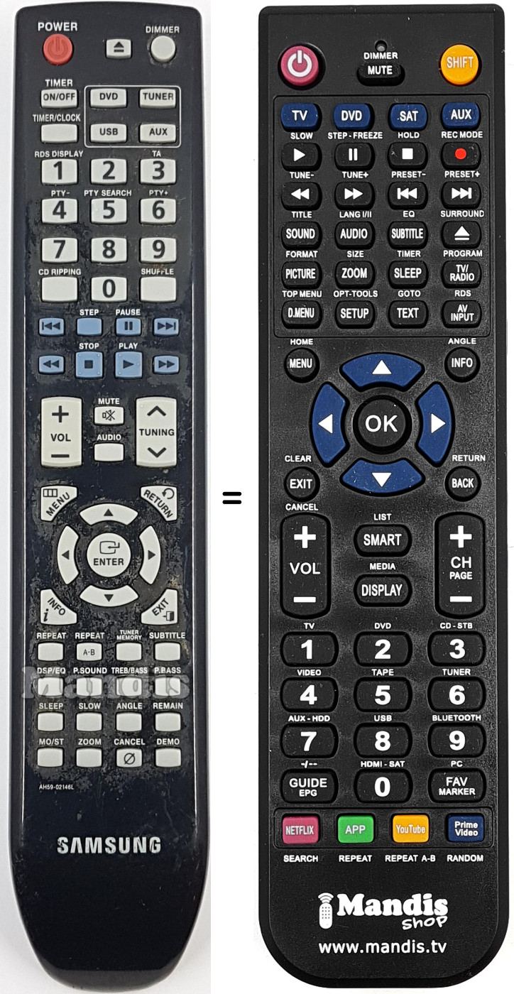 Mando a distancia equivalente AH5902146L