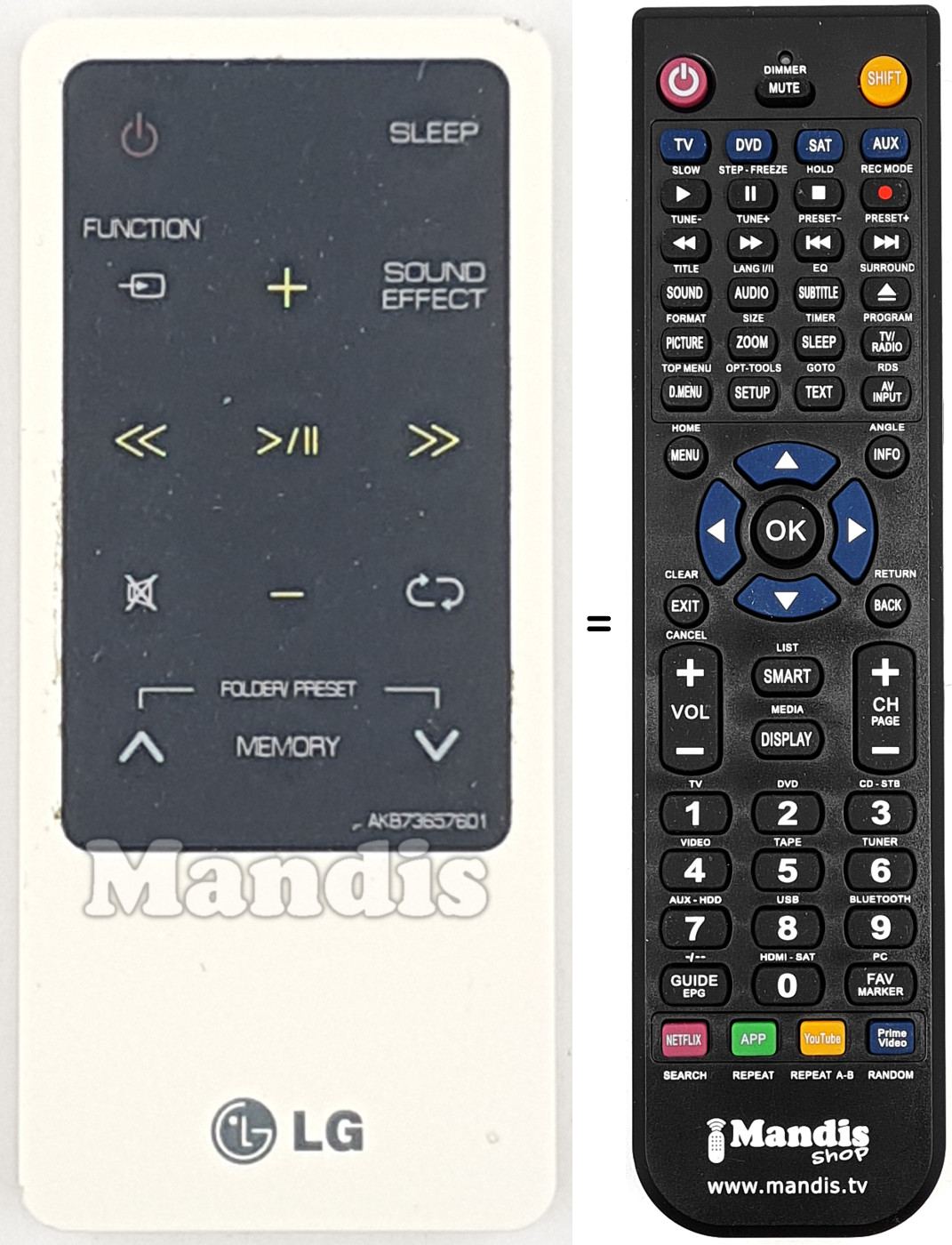 Mando a distancia equivalente AKB7367601