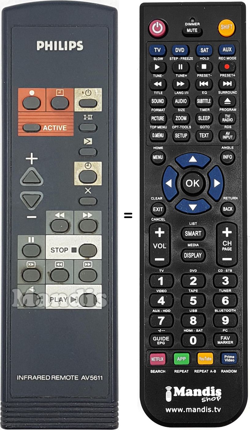 Mando a distancia equivalente AV5611