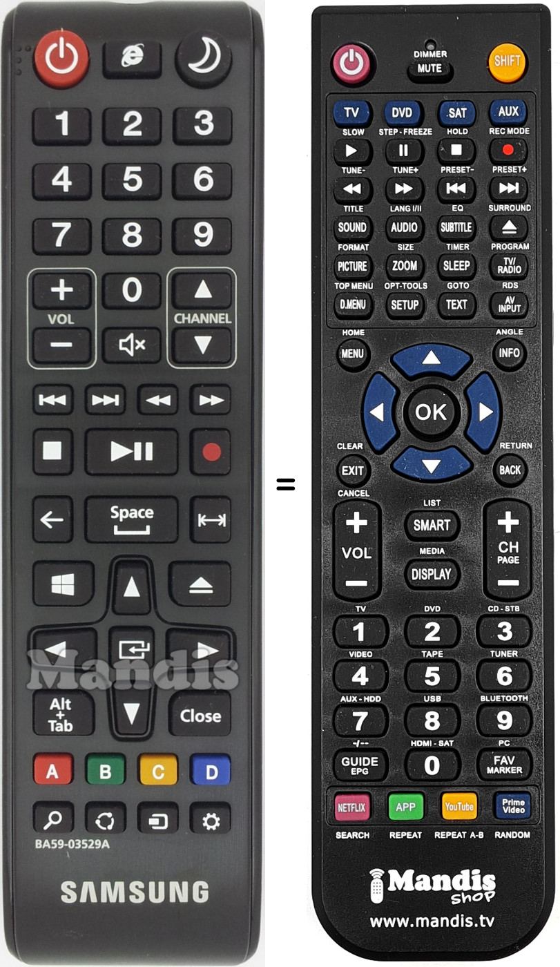 Mando a distancia equivalente BA59-03529A