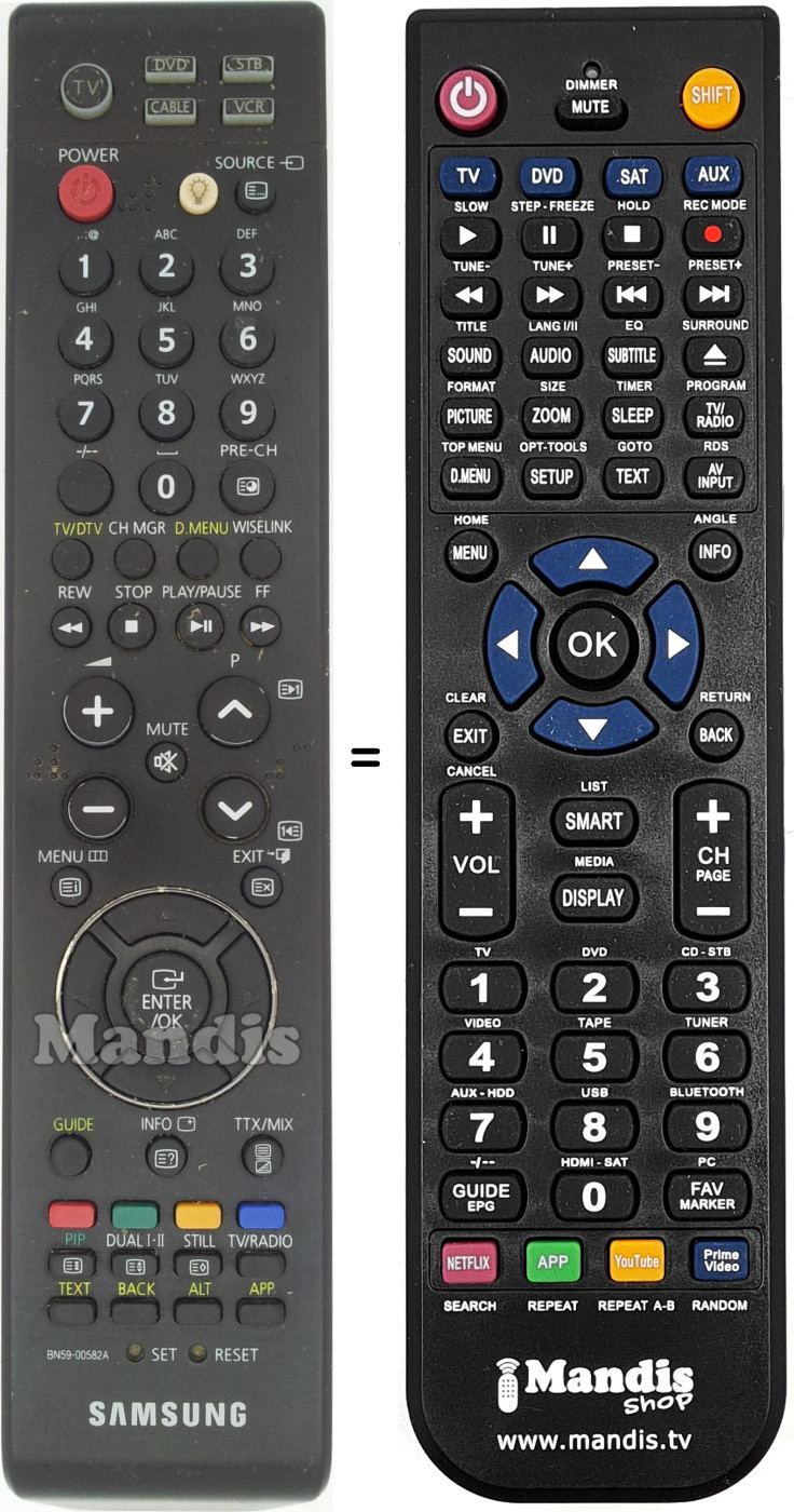 Mando a distancia equivalente Samsung BN59-00582A