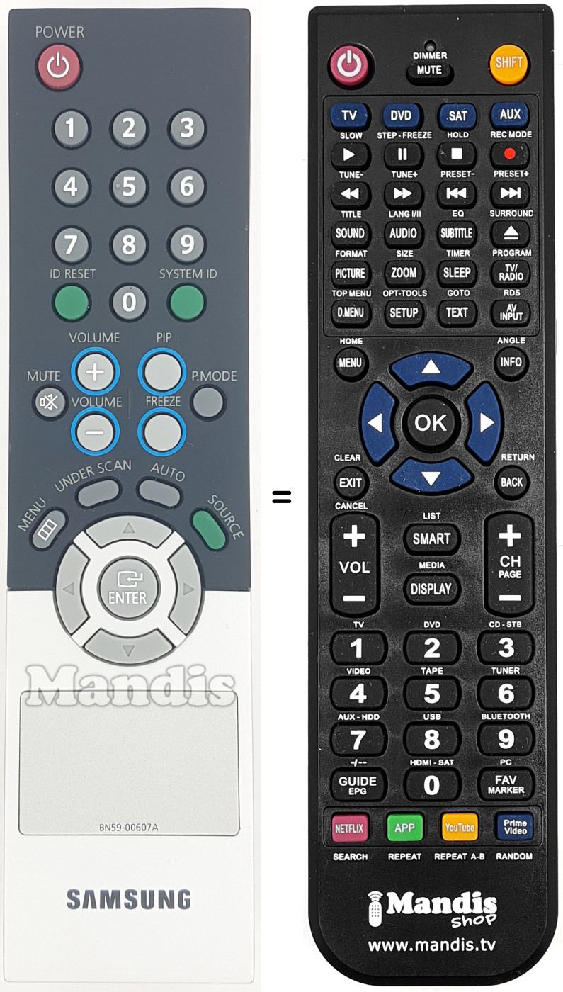 Mando a distancia equivalente BN59-00607A