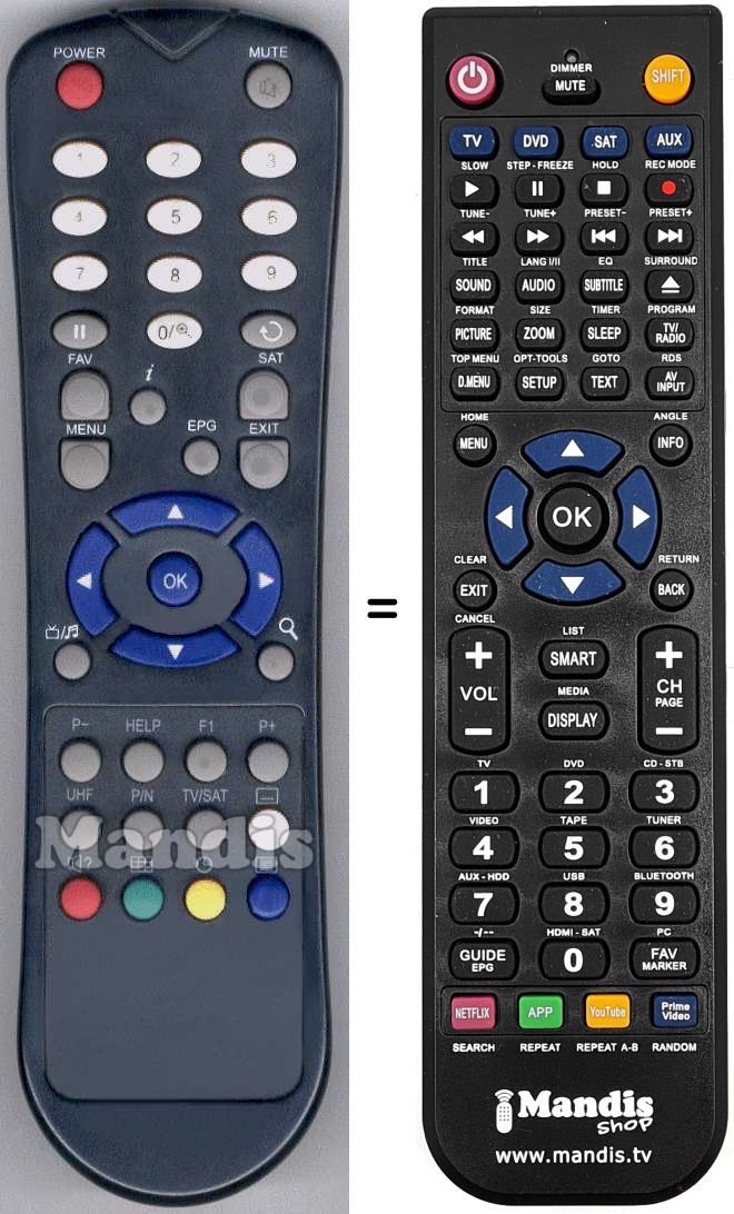 Télécommande équivalente HV8035