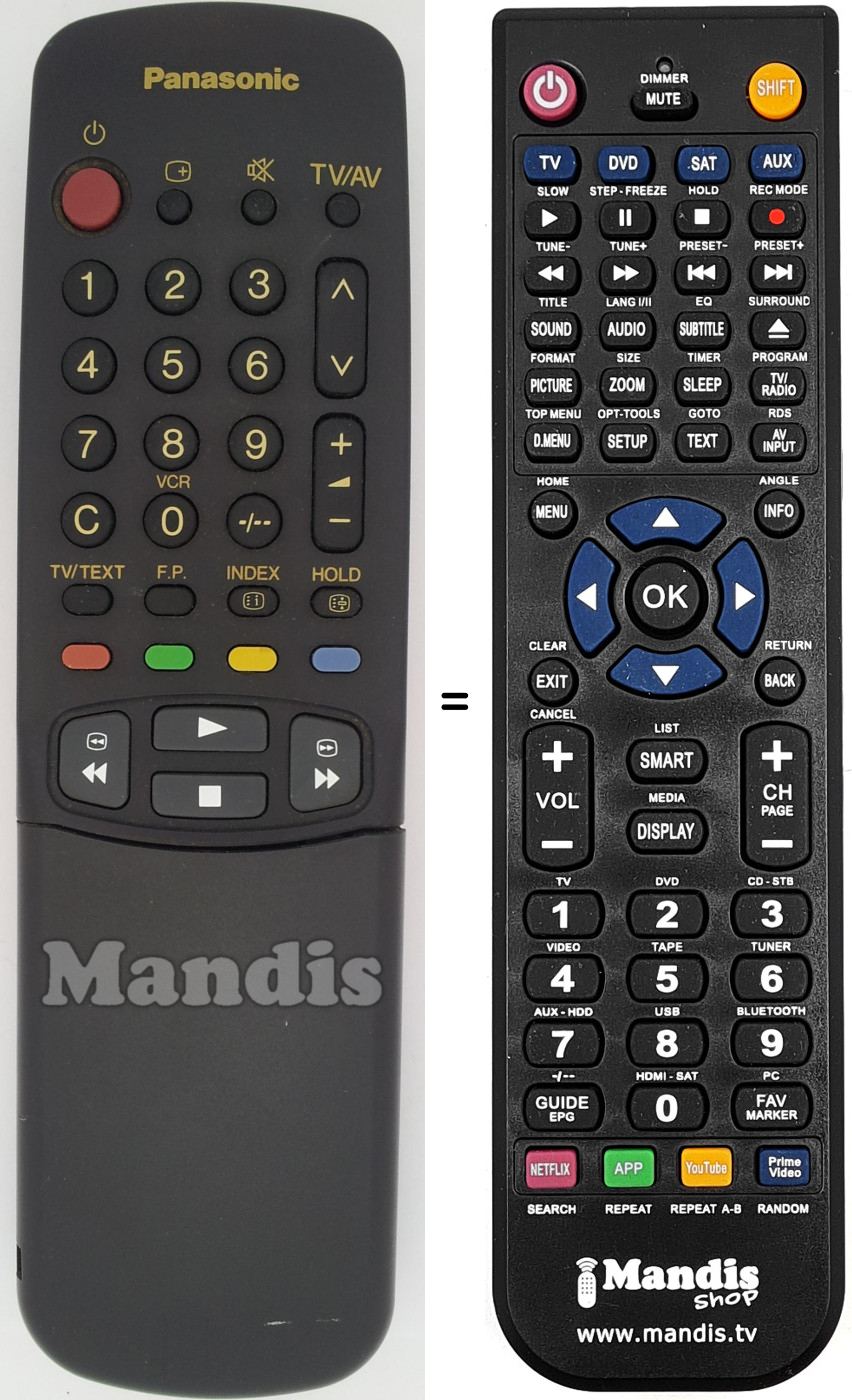 Télécommande équivalente Panasonic EUR 51920