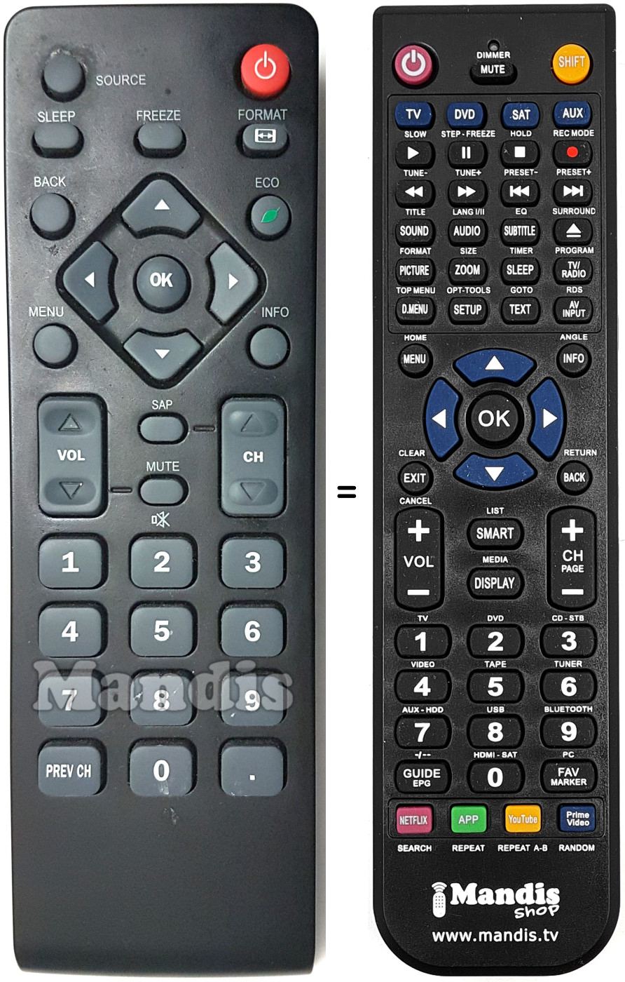 Replacement remote control Emerson EME003