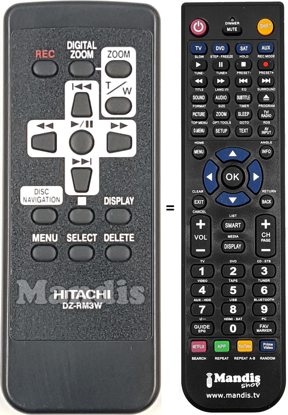 Replacement remote control DZ-RM3WF