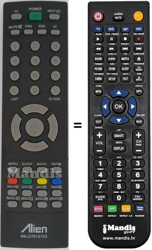 Mando a distancia equivalente LG MKJ37815705