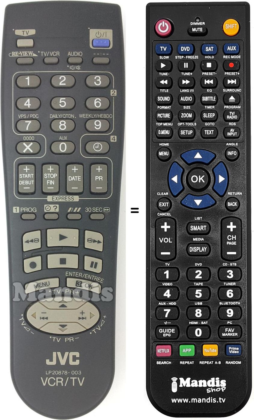 Télécommande équivalente JVC LP20878-003