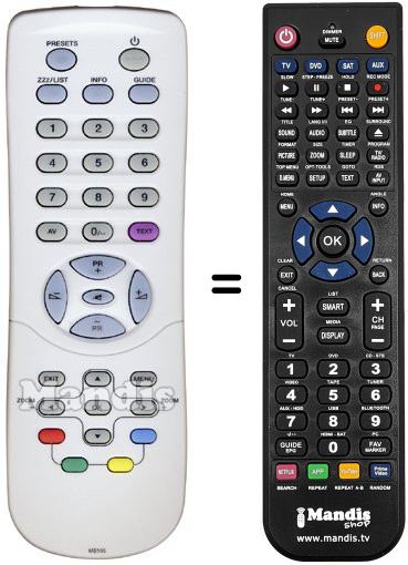 Mando a distancia equivalente Bluesky MB 105