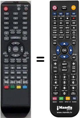 Télécommande équivalente Salora RC53ATVDVD