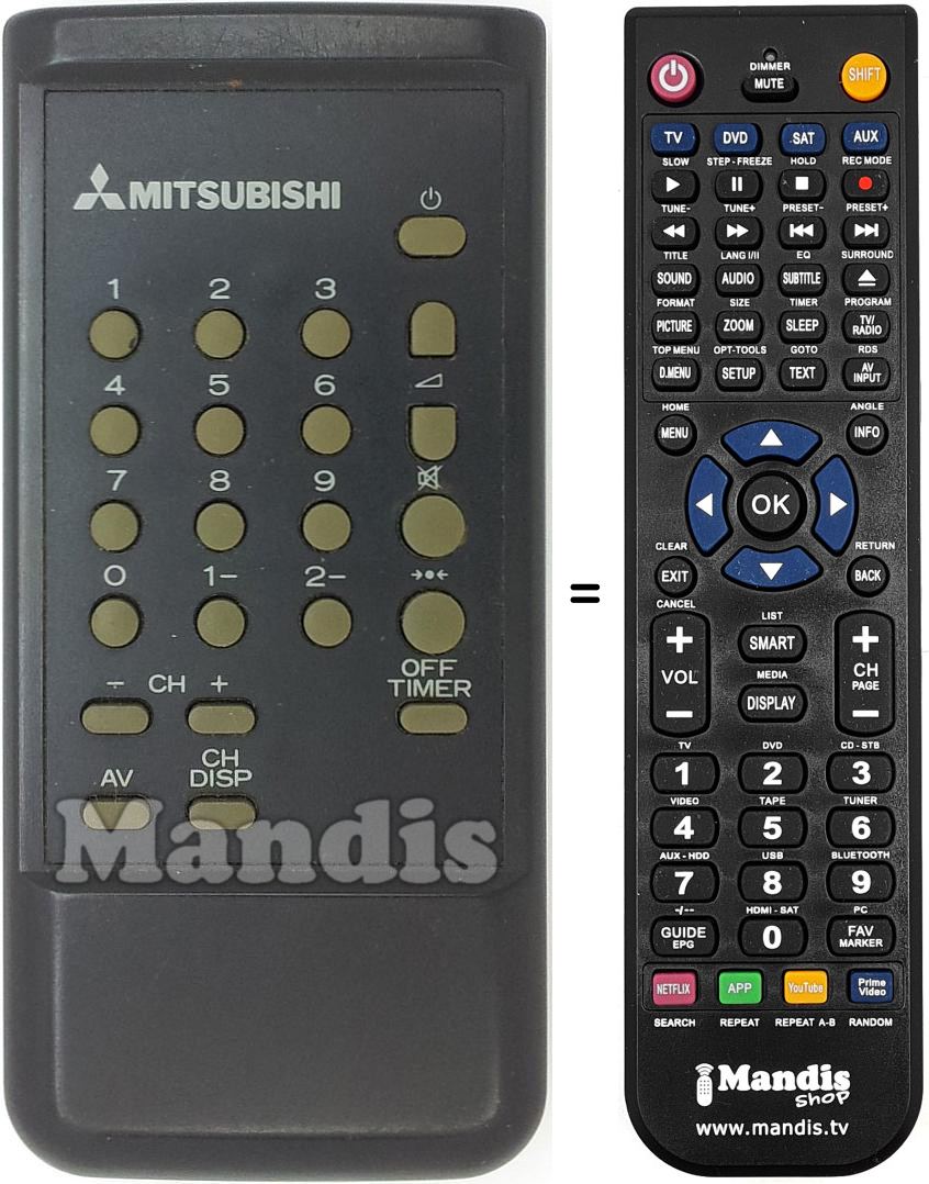 Replacement remote control Mitsu001 Replacement remote control Mitsu001