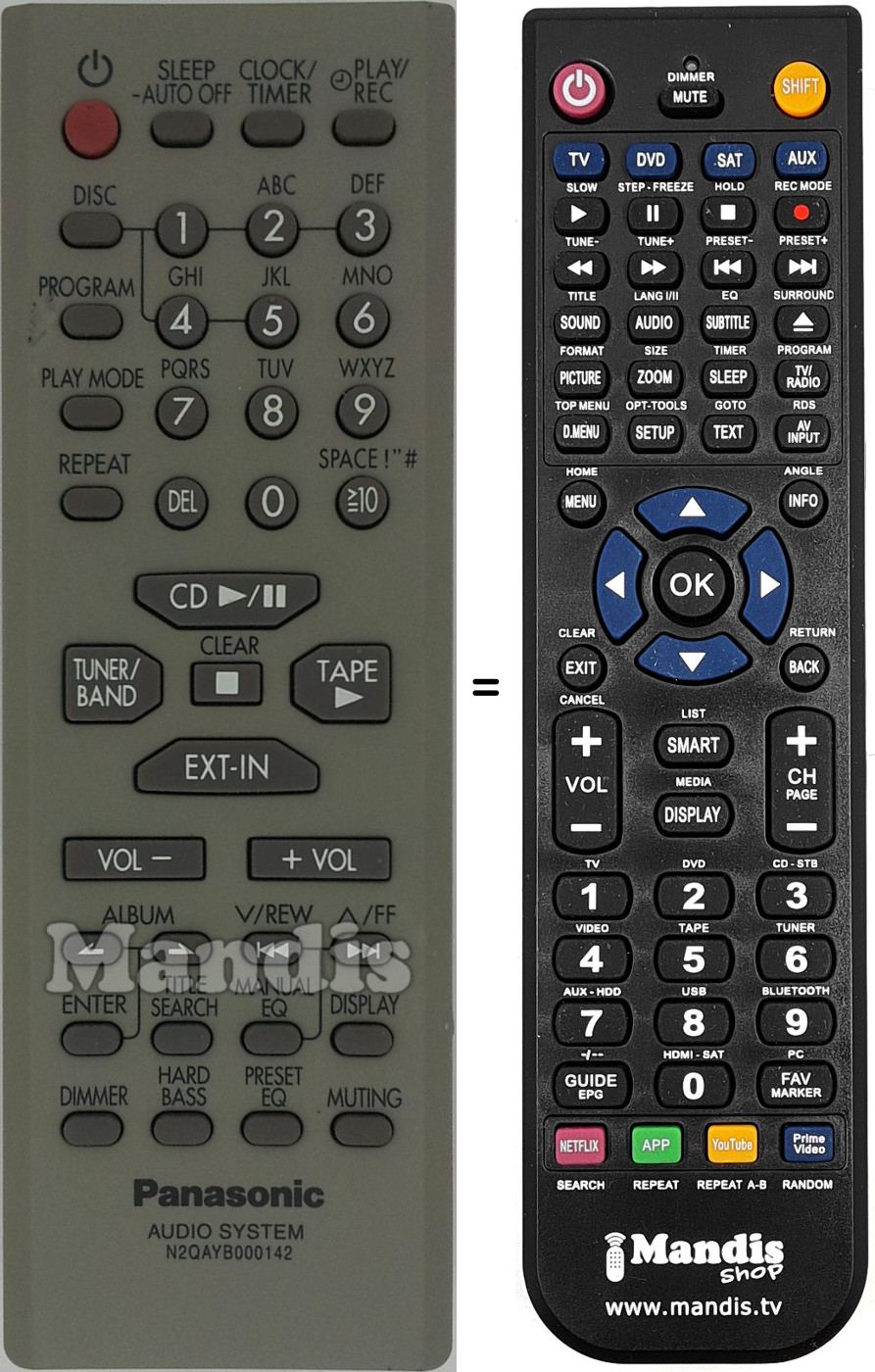 Télécommande équivalente N2QAYB000142