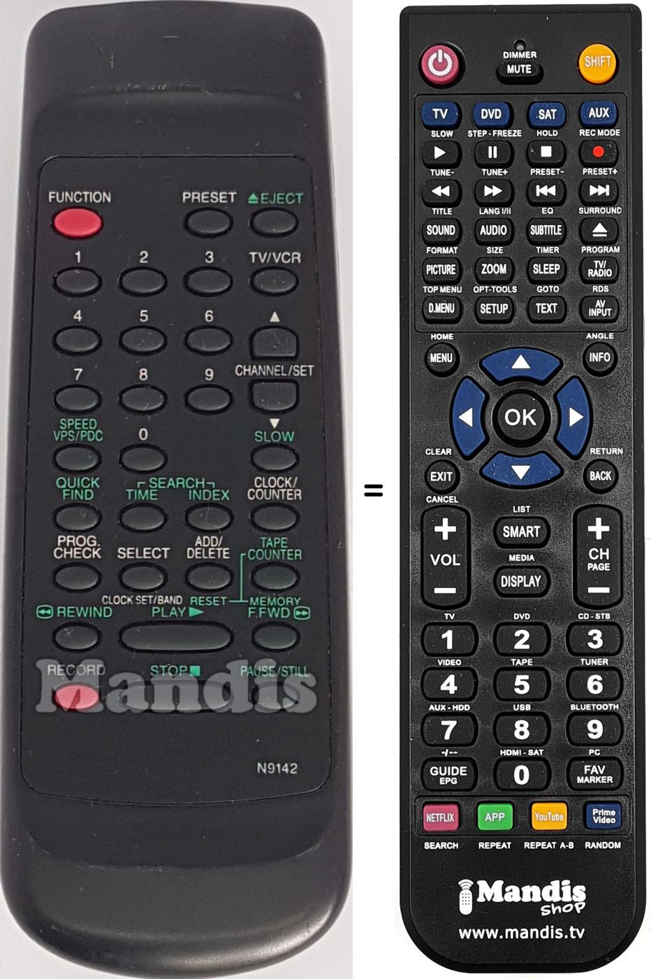 Replacement remote control N9142
