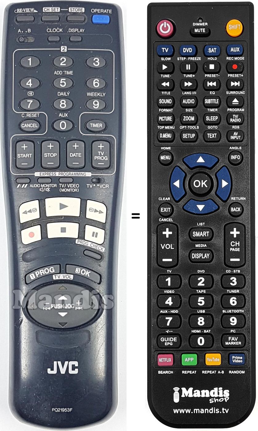 Télécommande équivalente PQ21953F6