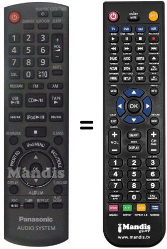 Télécommande équivalente Panasonic N2QAYB000388