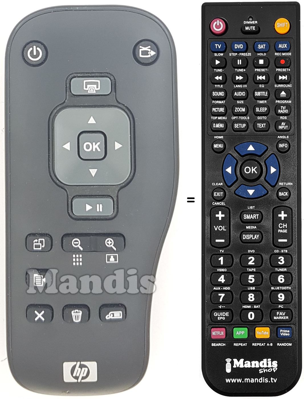Télécommande équivalente Q7100-80155
