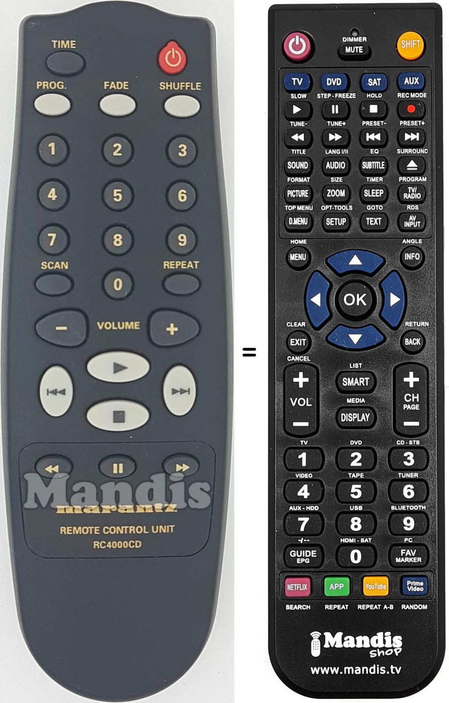 Télécommande équivalente RC-4000CD