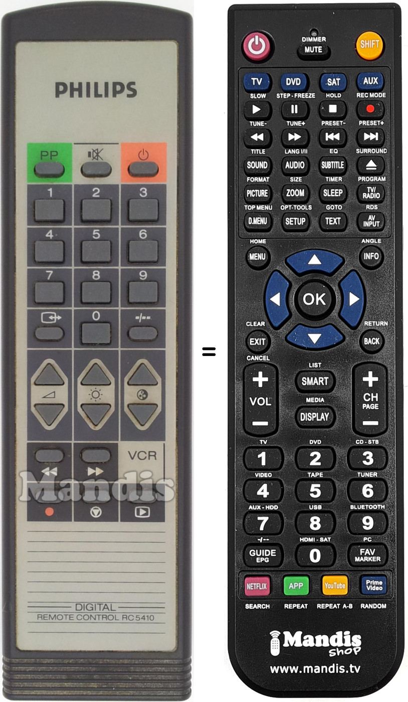 Mando a distancia equivalente RC 5410