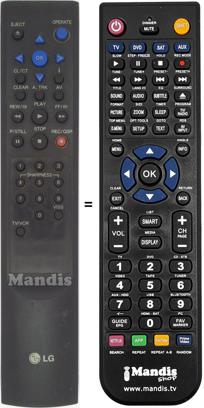 Mando a distancia equivalente REMCON1445