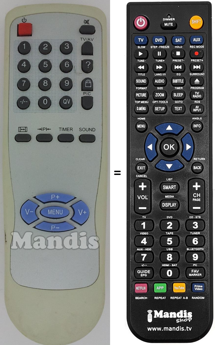 Mando a distancia equivalente REMCON1493