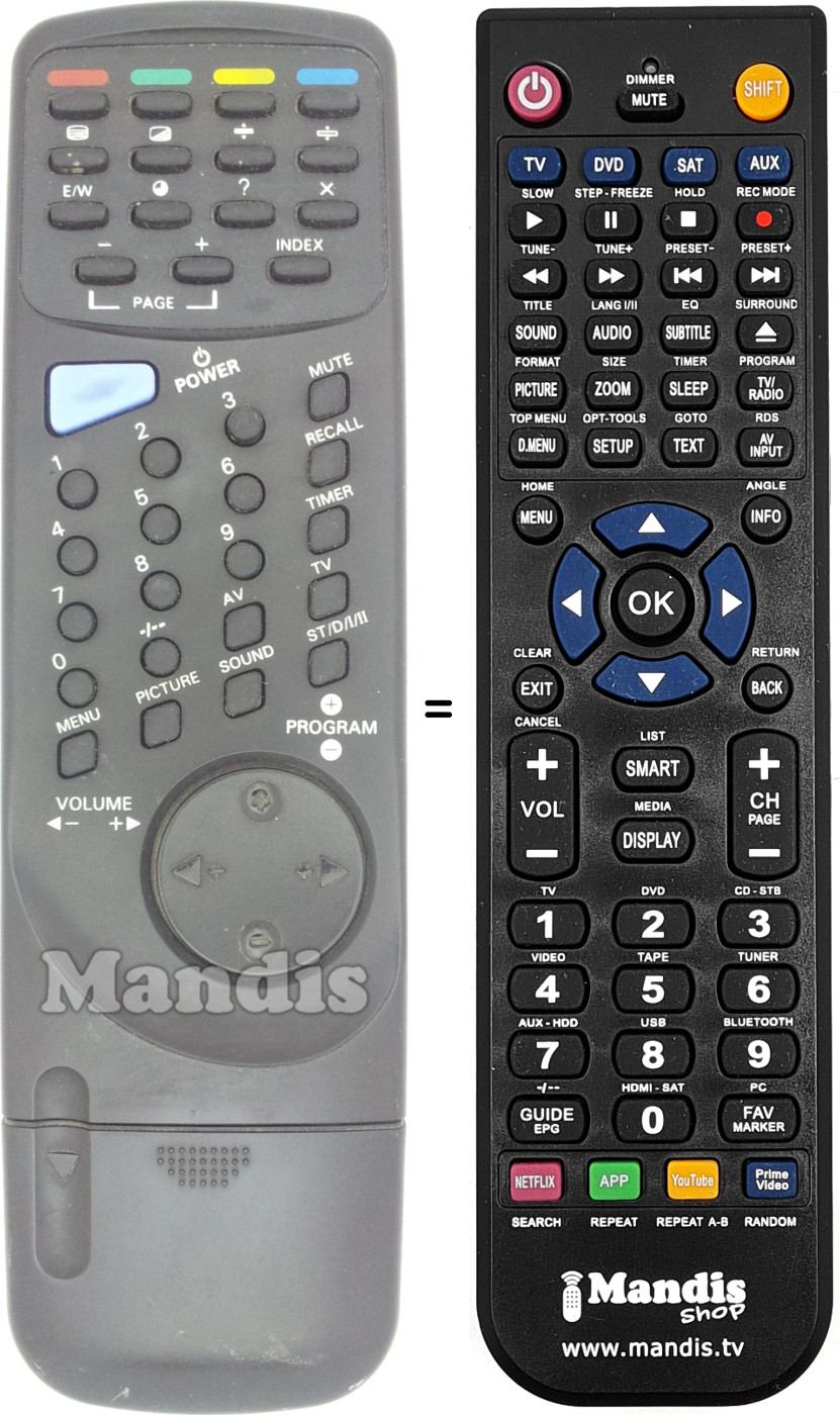 Mando a distancia equivalente REMCON1497