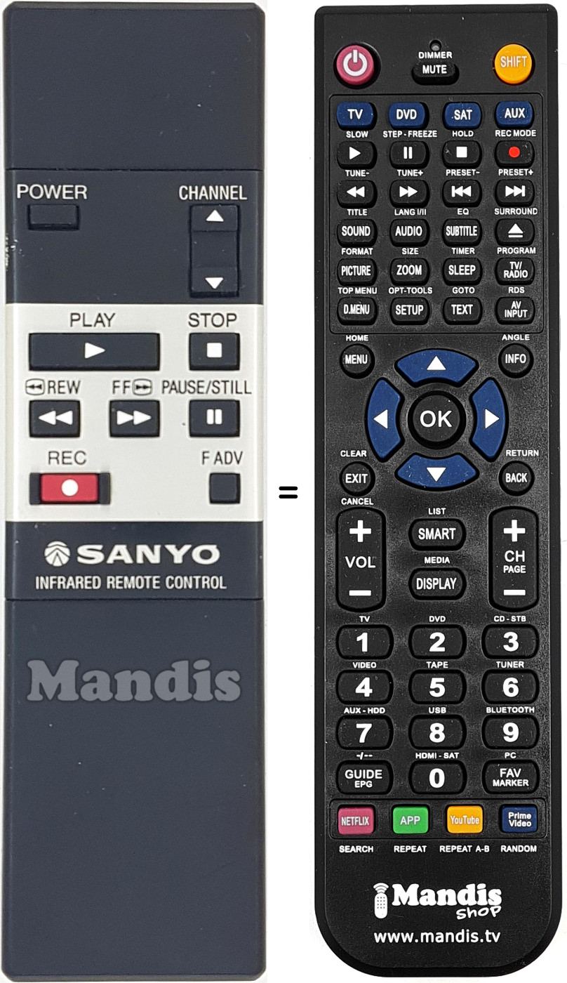 Replacement remote control REMCON1639