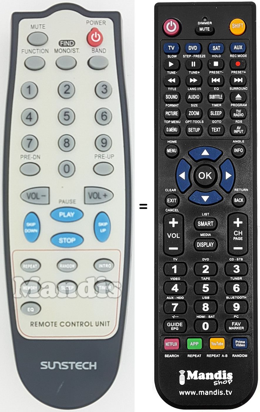 Mando a distancia equivalente REMCON1654
