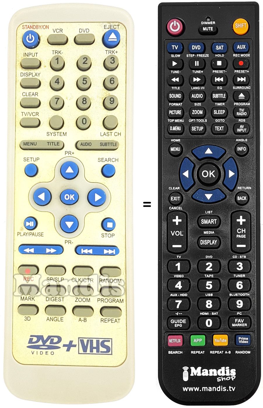 Télécommande équivalente REMCON1659