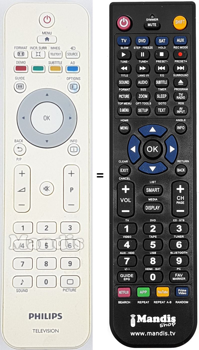 Mando a distancia equivalente REMCON1838