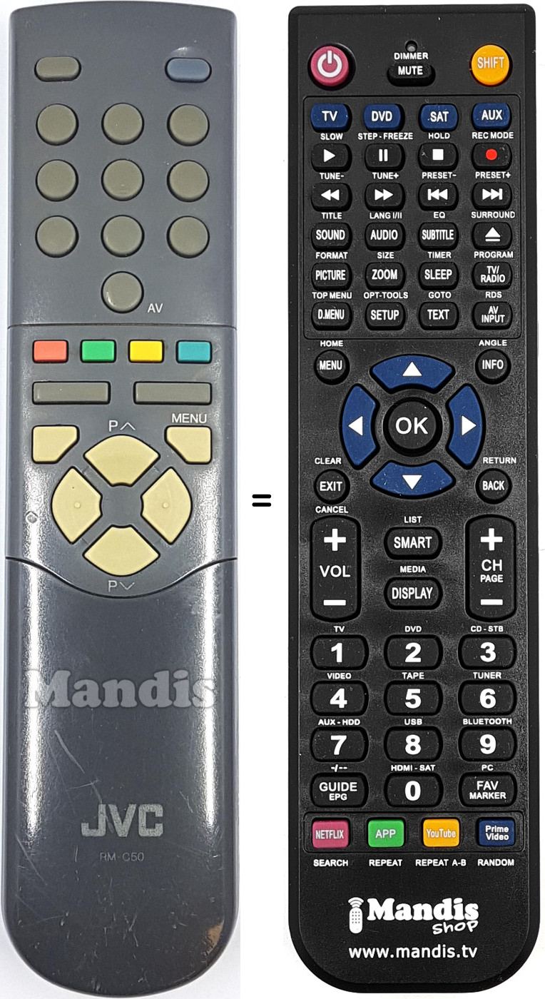Télécommande équivalente RM-C 50