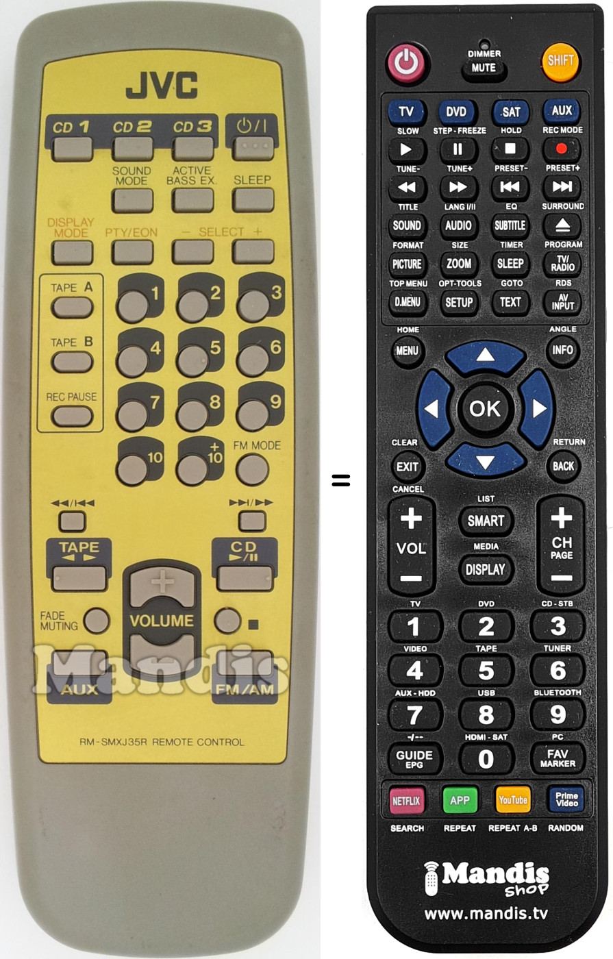 Télécommande équivalente RM-SMXJ35R