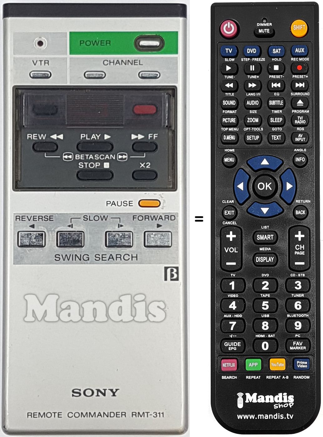 Mando a distancia equivalente RMT-311