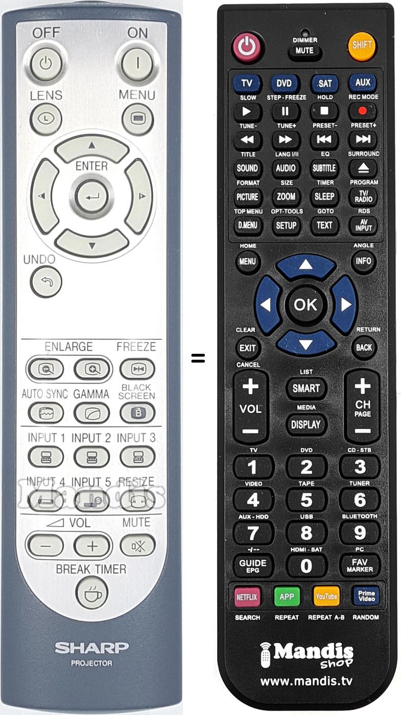 Télécommande équivalente Sharp RRMCGA048WJSA