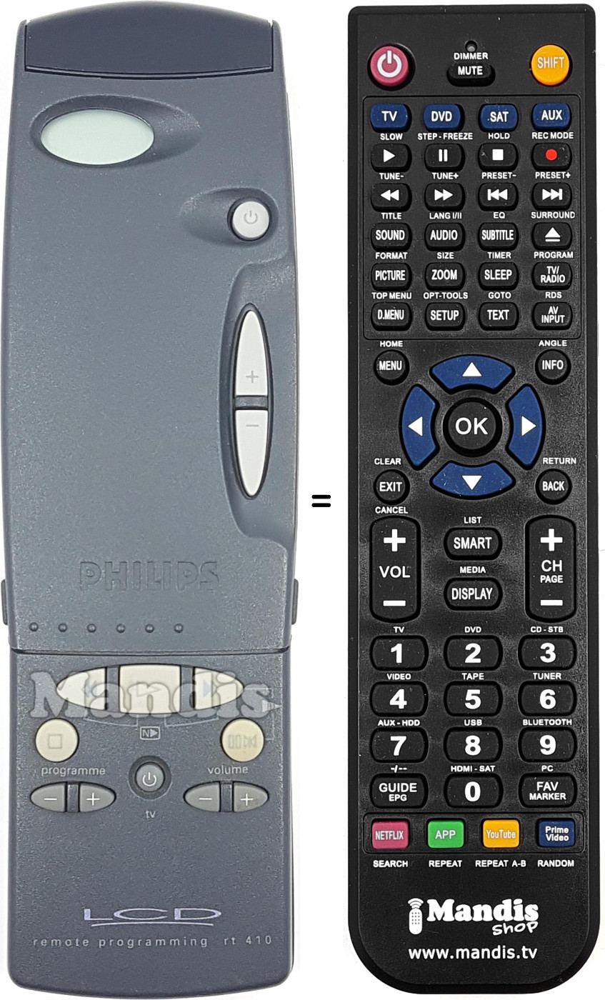 Mando a distancia equivalente RT410