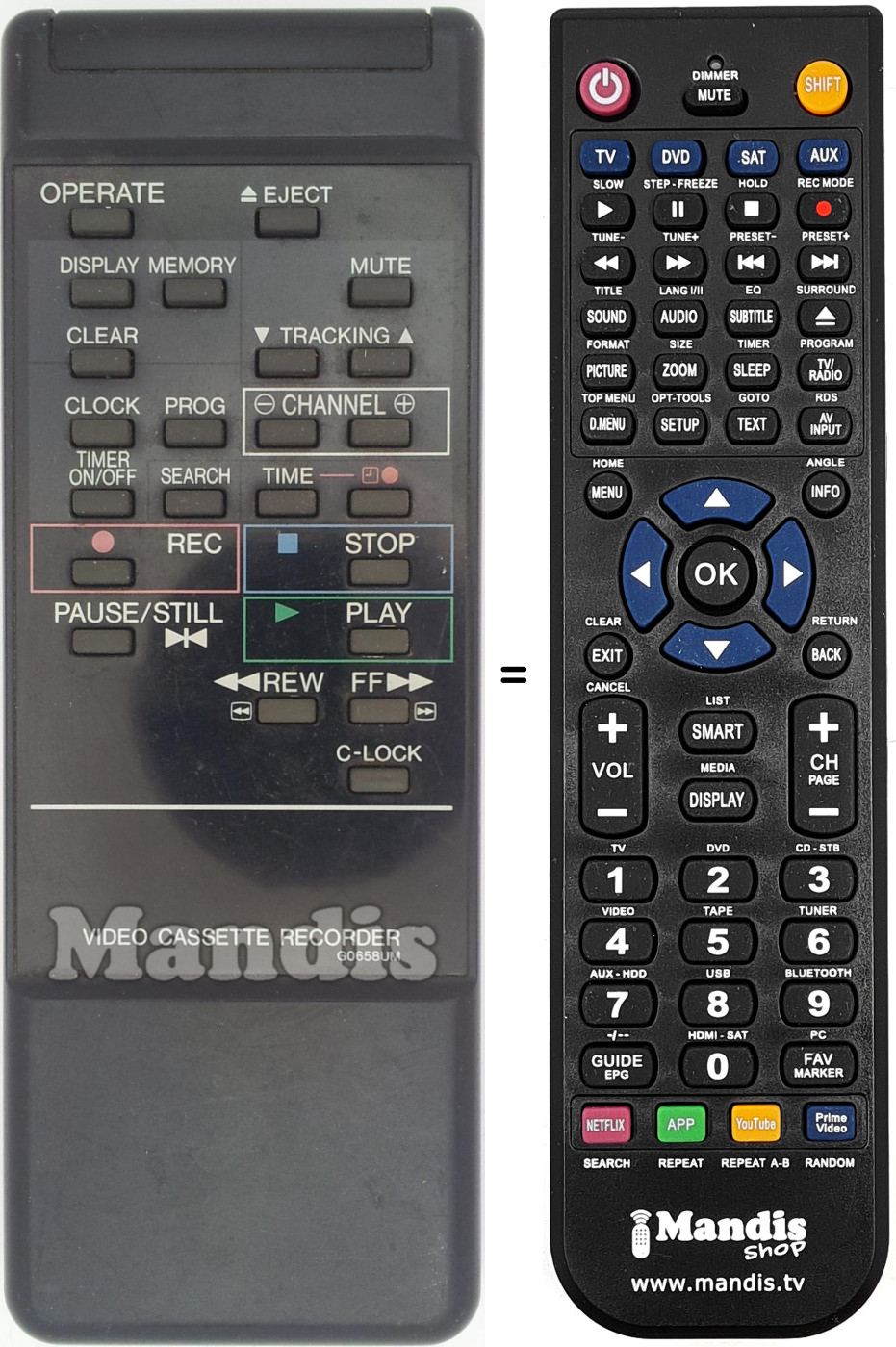 Mando a distancia equivalente G0658UM