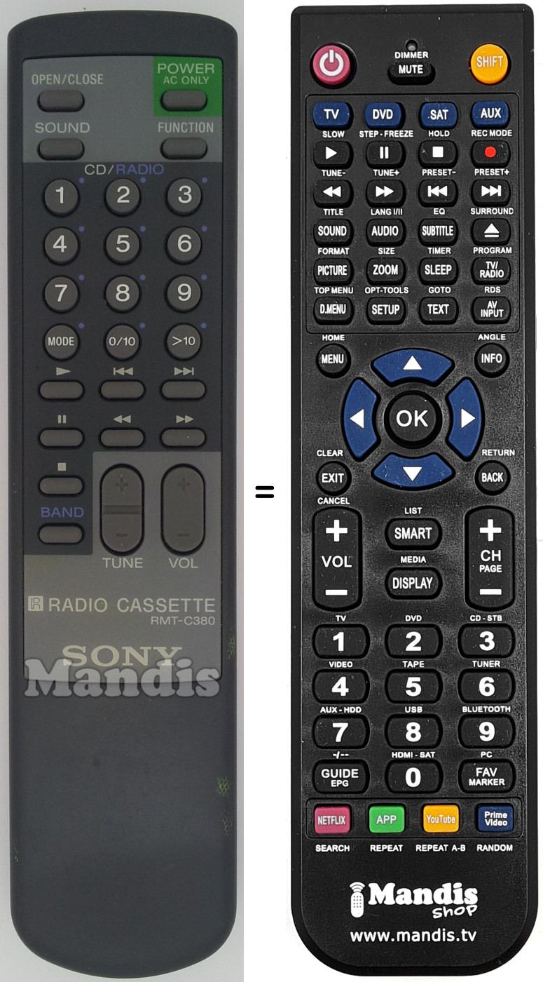 Télécommande équivalente RMT-C380