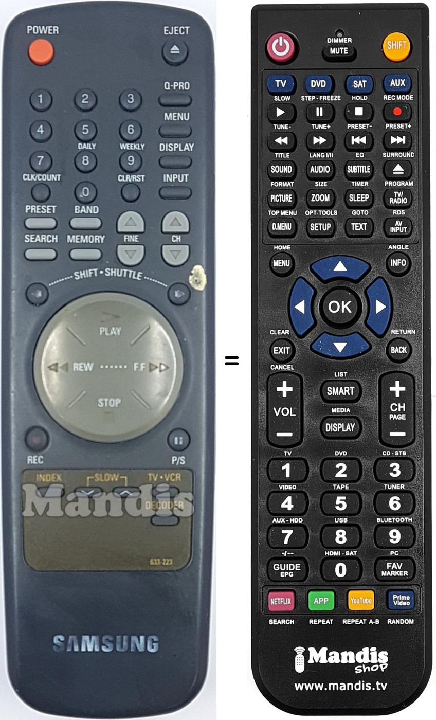 Mando a distancia equivalente 633-223